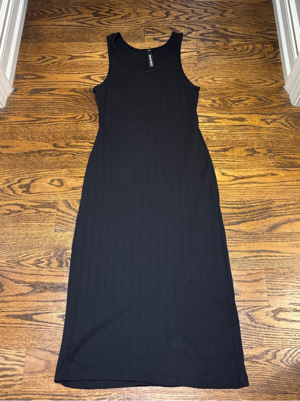 Design Lab Lord & Taylor Black Sleeveless Ribbed Maxi Dress